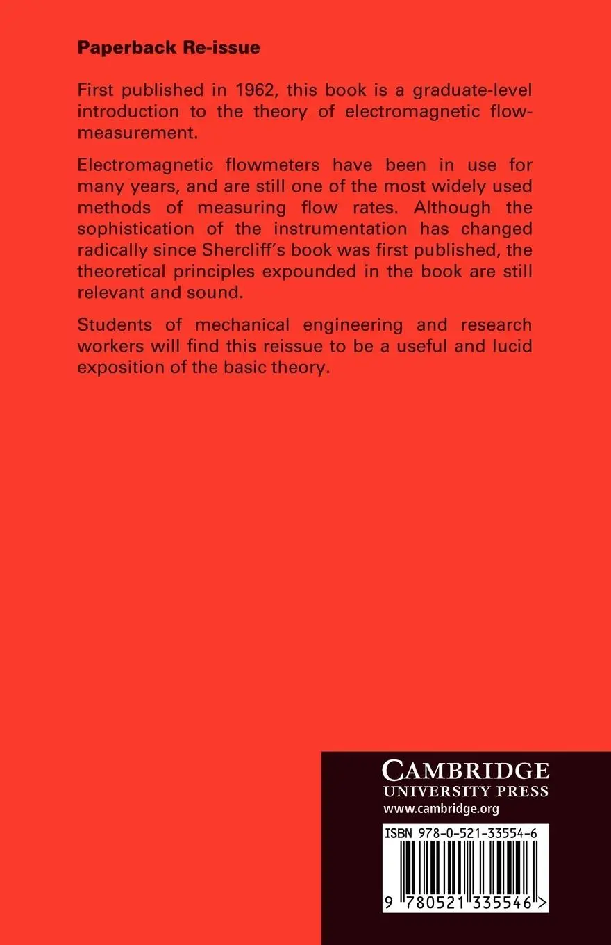 Rückseite: 9780521335546 | The Theory of Electromagnetic Flow-Measurement | Shercliff (u. a.)
