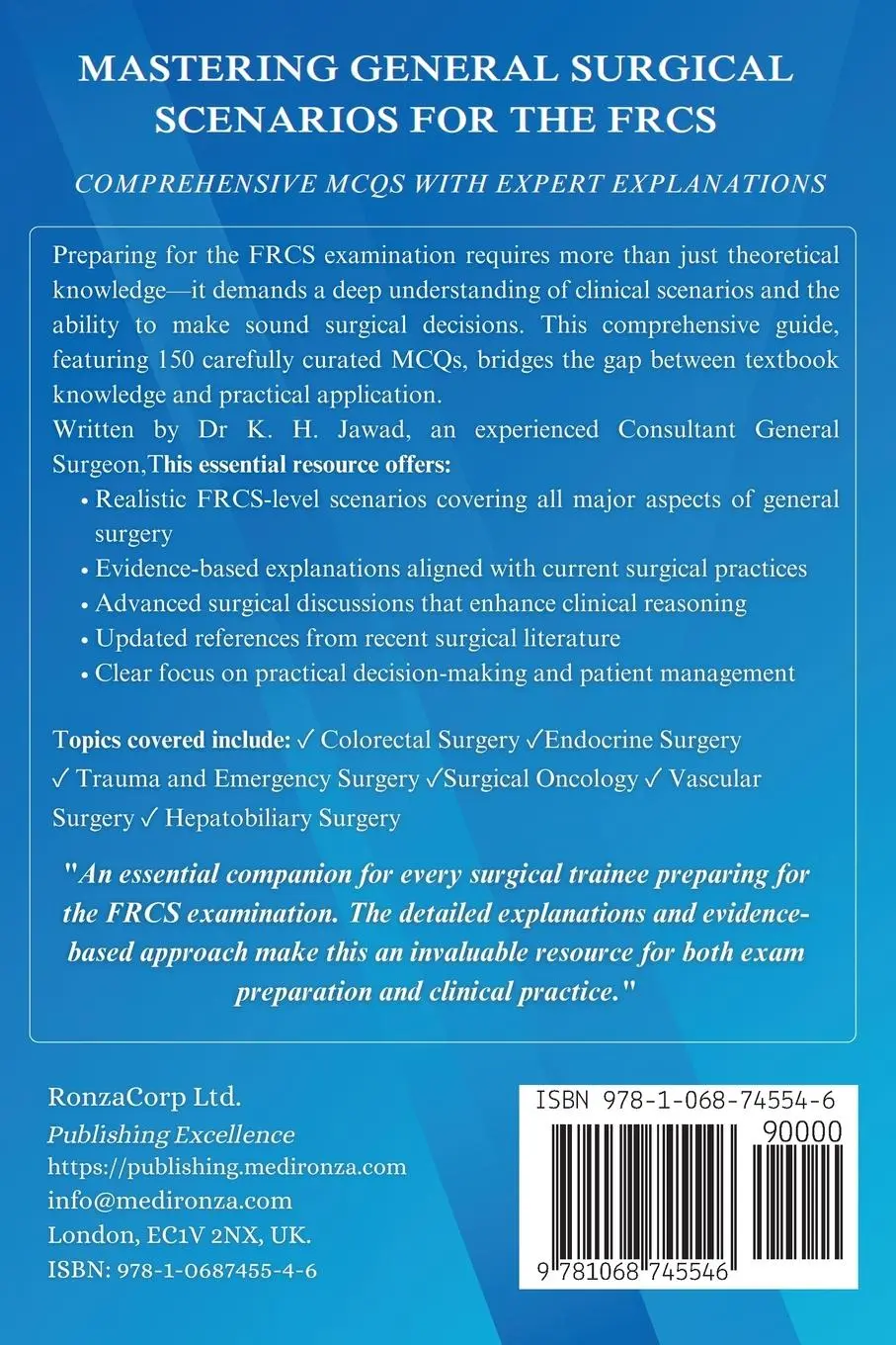 Rückseite: 9781068745546 | Mastering General Surgical Scenarios for the FRCS | K. H. Md. Jawad