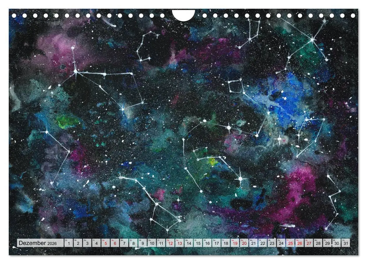 Bild: 9783457925546 | Gemaltes Weltall (Wandkalender 2026 DIN A4 quer), CALVENDO...