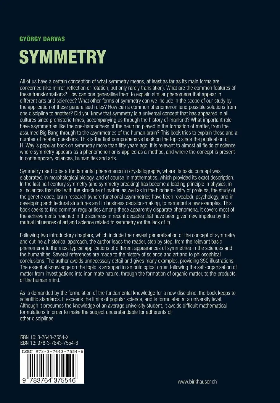 Rückseite: 9783764375546 | Symmetry | György Darvas | Taschenbuch | xi | Englisch | 2007