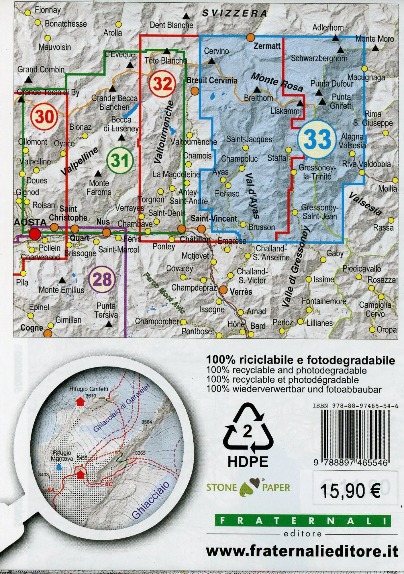 Bild: 9788897465546 | Carta n. 33. Monte Rosa, Alta Valle di Gressoney, Alta Val d'Ayas....