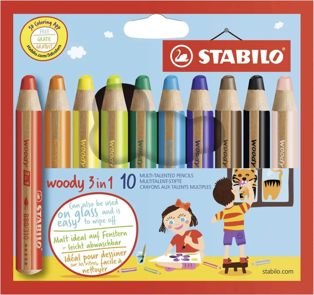 Cover: 4006381185646 | Buntstift, Wasserfarbe &amp; Wachsmalkreide - STABILO woody 3 in 1 -...