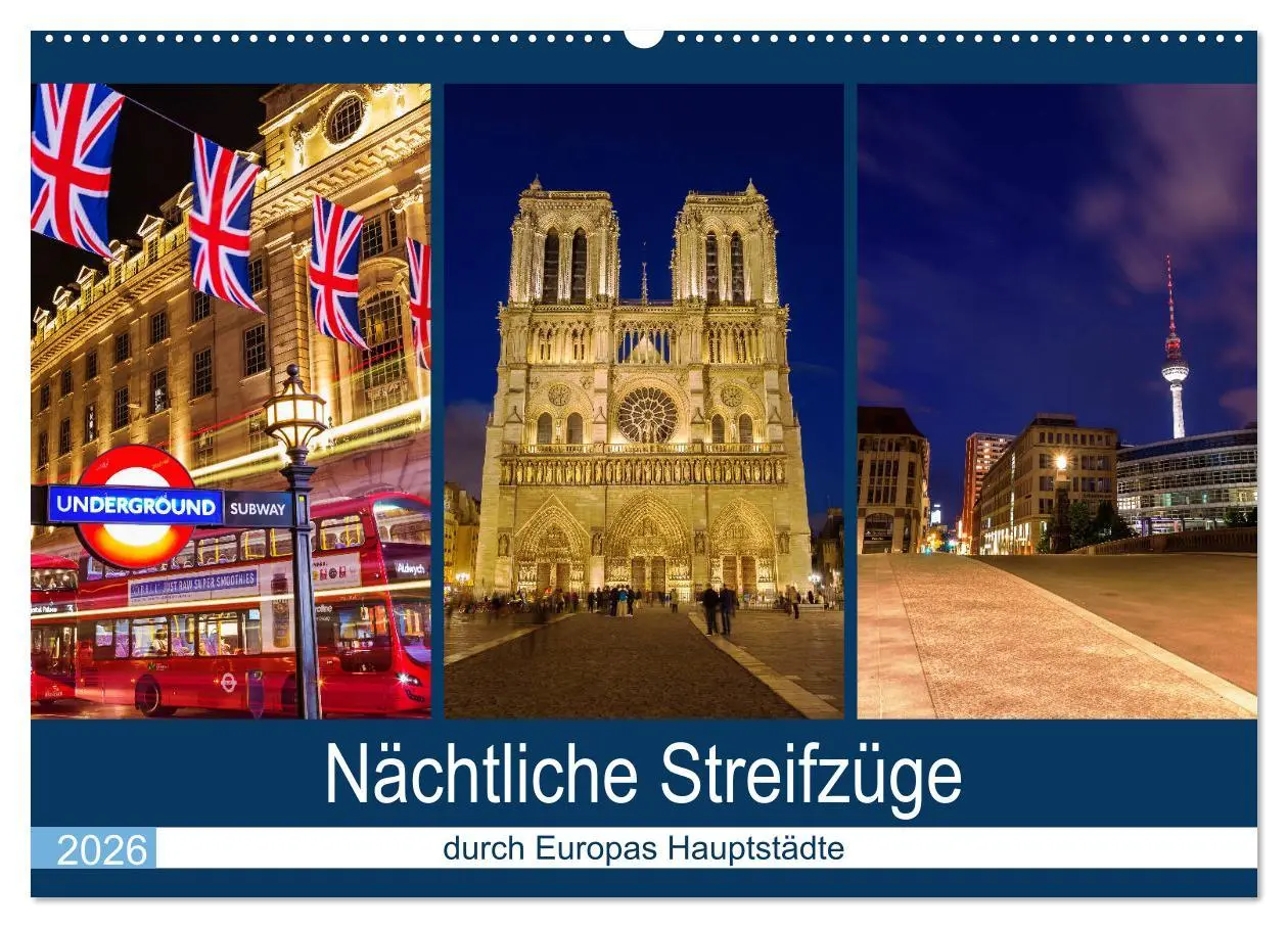 Cover: 9783457775646 | Nächtliche Streifzüge durch Europas Hauptstädte (Wandkalender 2026...