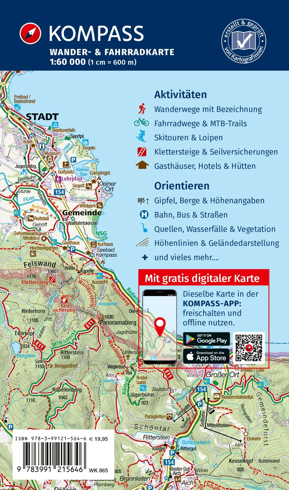 Rückseite: 9783991215646 | KOMPASS Wanderkarten-Set 865 Mecklenburgische Seenplatte (3 Karten)...