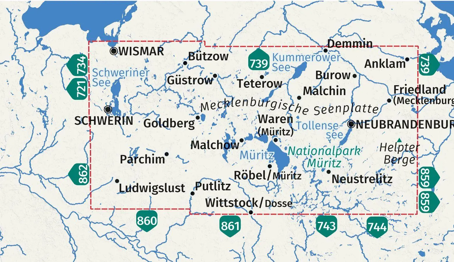 Bild: 9783991215646 | KOMPASS Wanderkarten-Set 865 Mecklenburgische Seenplatte (3 Karten)...