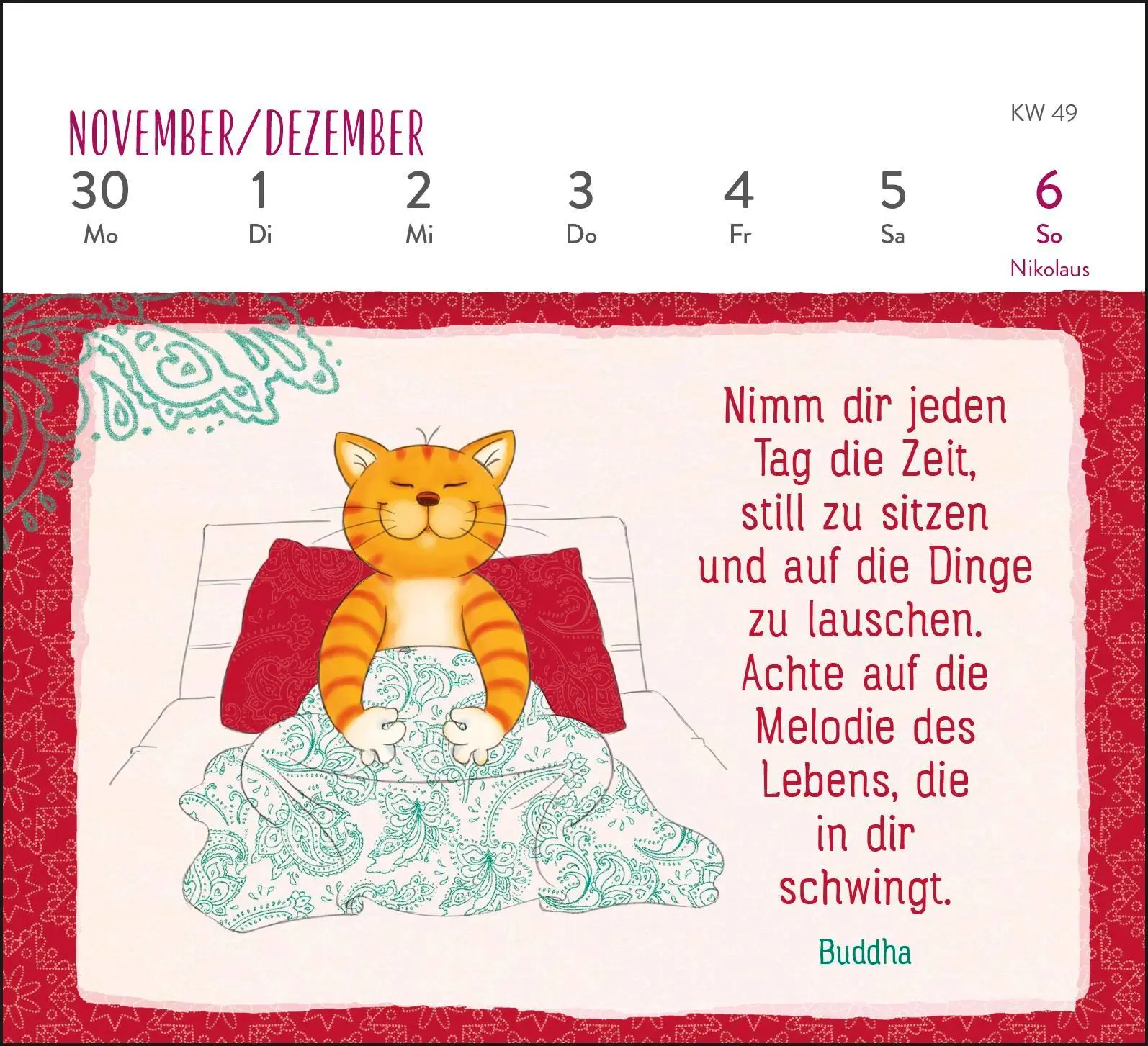 Bild: 4260308345746 | Mini-Wochenkalender 2026: Weisheiten der Om-Katze | Pattloch Verlag