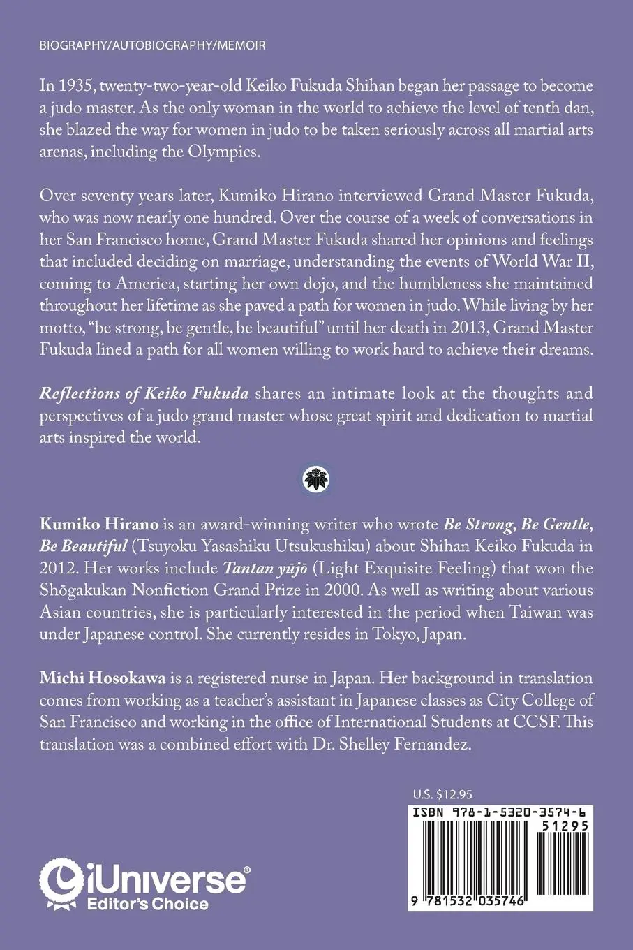 Rückseite: 9781532035746 | Reflections of Keiko Fukuda | Kumiko Hirano | Taschenbuch | Englisch