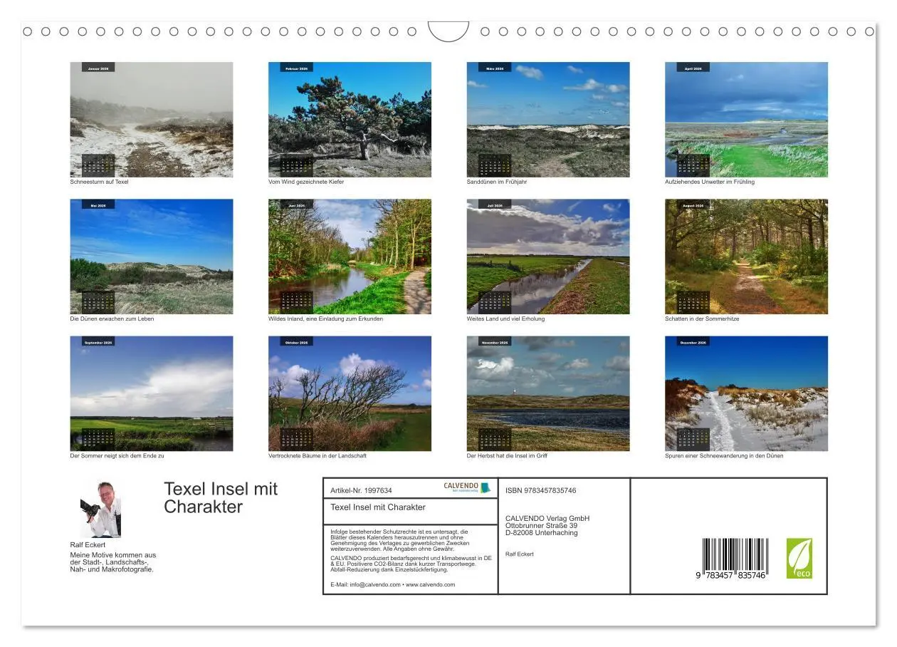 Bild: 9783457835746 | Texel Insel mit Charakter (Wandkalender 2026 DIN A3 quer), CALVENDO...