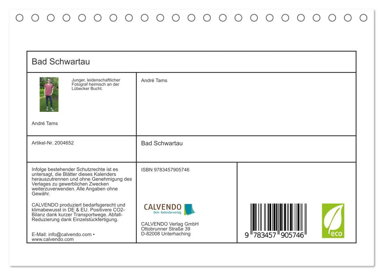 Bild: 9783457905746 | Bad Schwartau (Tischkalender 2026 DIN A5 quer), CALVENDO...