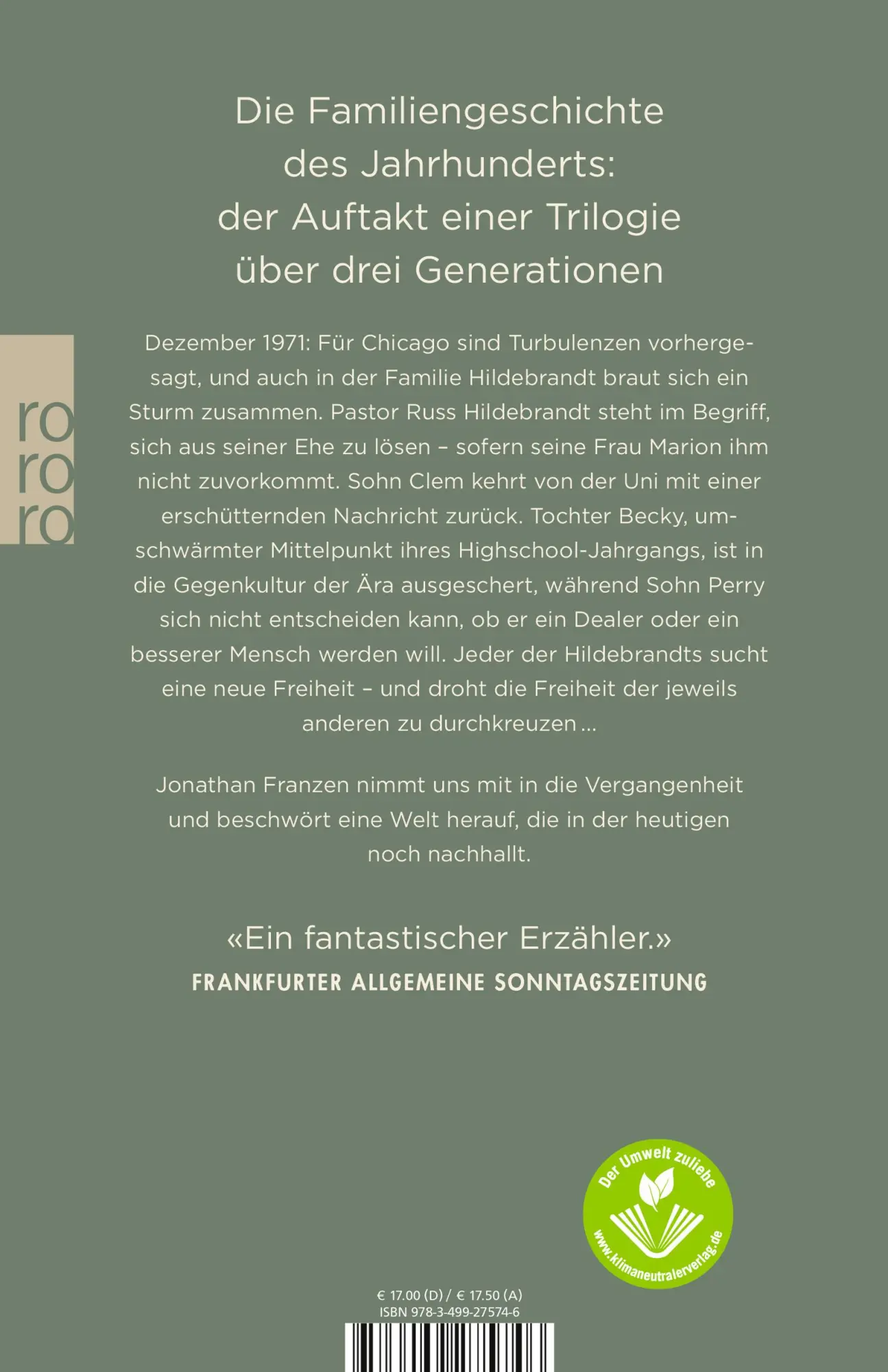 Rückseite: 9783499275746 | Crossroads | Jonathan Franzen | Taschenbuch | 832 S. | Deutsch | 2022