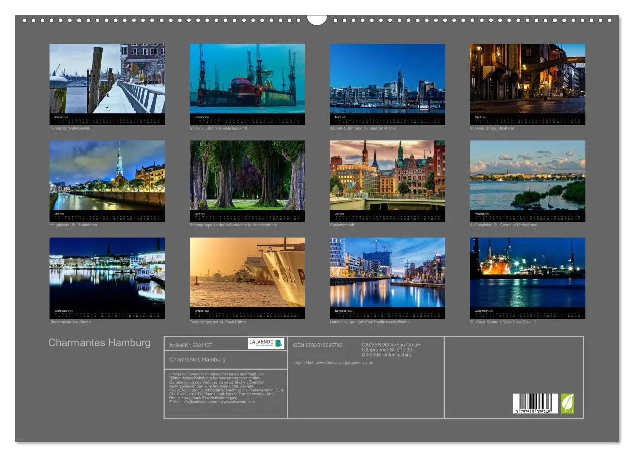 Bild: 9783516095746 | Charmantes Hamburg (Wandkalender 2026 DIN A2 quer), CALVENDO...