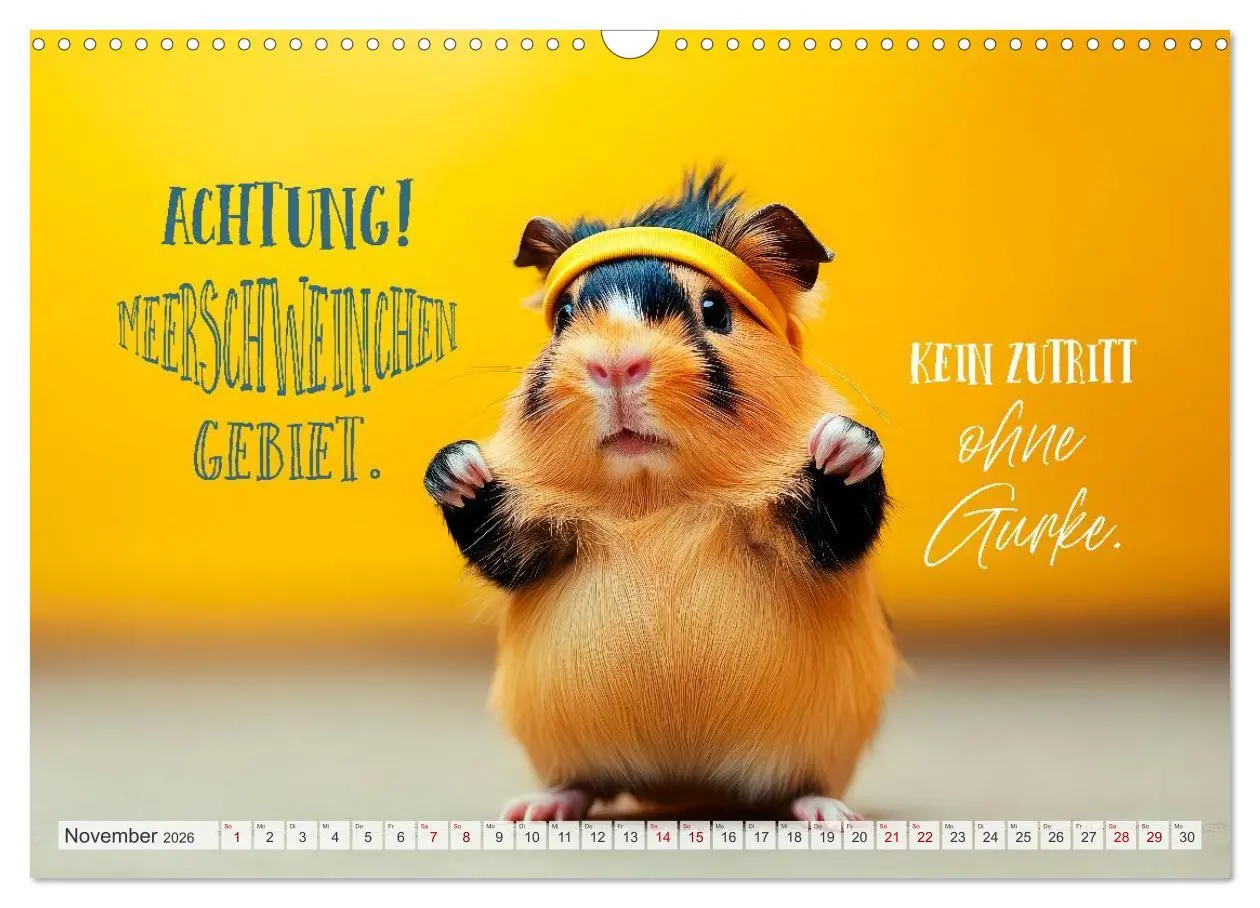Bild: 9783516235746 | Meerschweinchen LUSTIG DURCHS JAHR (Wandkalender 2026 DIN A3 quer),...