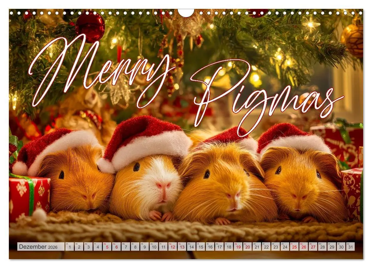 Bild: 9783516235746 | Meerschweinchen LUSTIG DURCHS JAHR (Wandkalender 2026 DIN A3 quer),...
