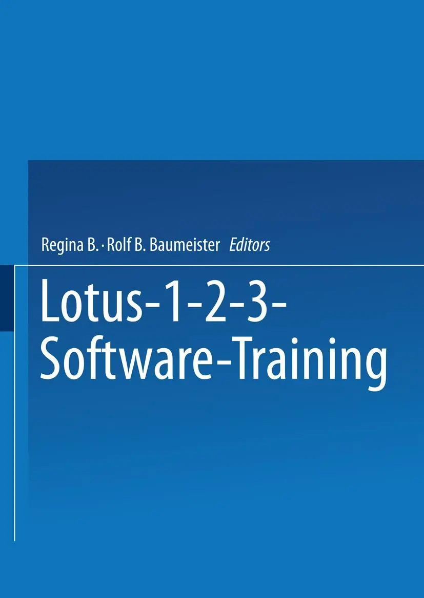 Cover: 9783528045746 | Lotus 1-2-3 Software Training | Detlef Krusekopf | Taschenbuch | xii