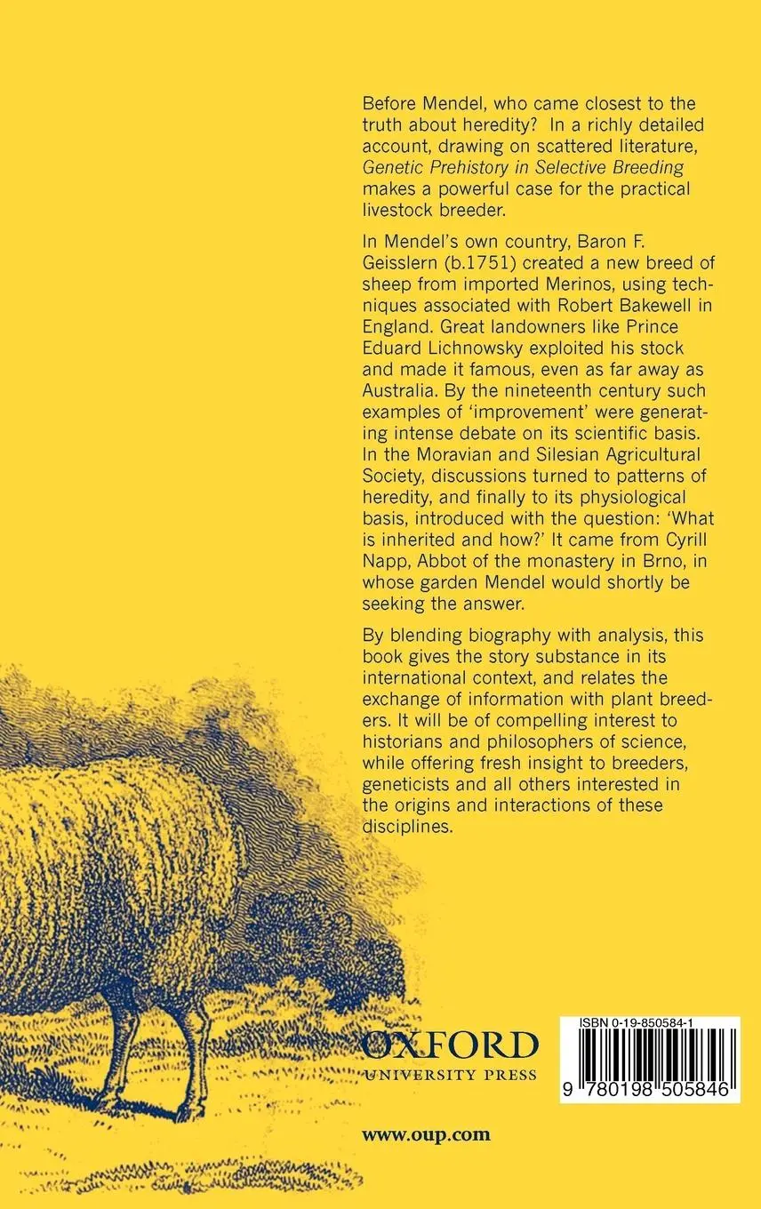 Rückseite: 9780198505846 | Genetic Prehistory in Selective Breeding | A Prelude to Mendel | Buch