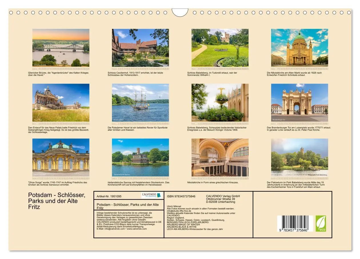 Bild: 9783457375846 | Potsdam - Schlösser, Parks und der Alte Fritz (Wandkalender 2026...