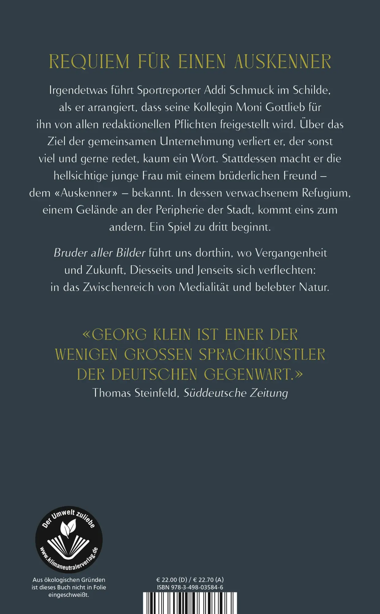 Rückseite: 9783498035846 | Bruder aller Bilder | Georg Klein | Buch | 272 S. | Deutsch | 2021