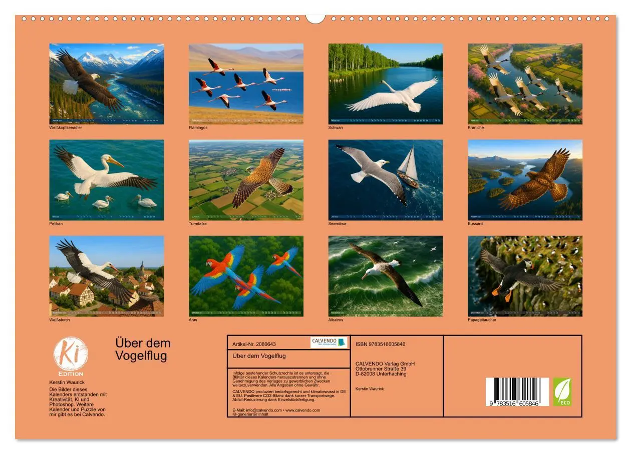 Bild: 9783516605846 | Über dem Vogelflug (hochwertiger Premium Wandkalender 2026 DIN A2...