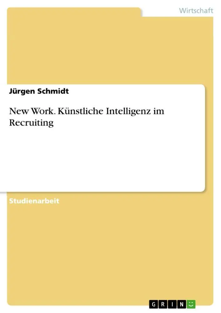 Cover: 9783389125946 | New Work. Künstliche Intelligenz im Recruiting | Jürgen Schmidt | Buch