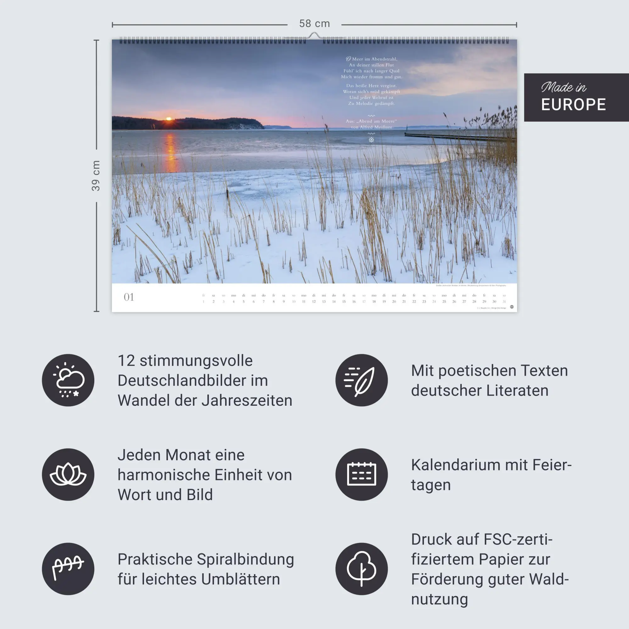 Bild: 9783756415946 | Deutschlands Küsten - Ein literarischer Spaziergang Kalender 2027 -...