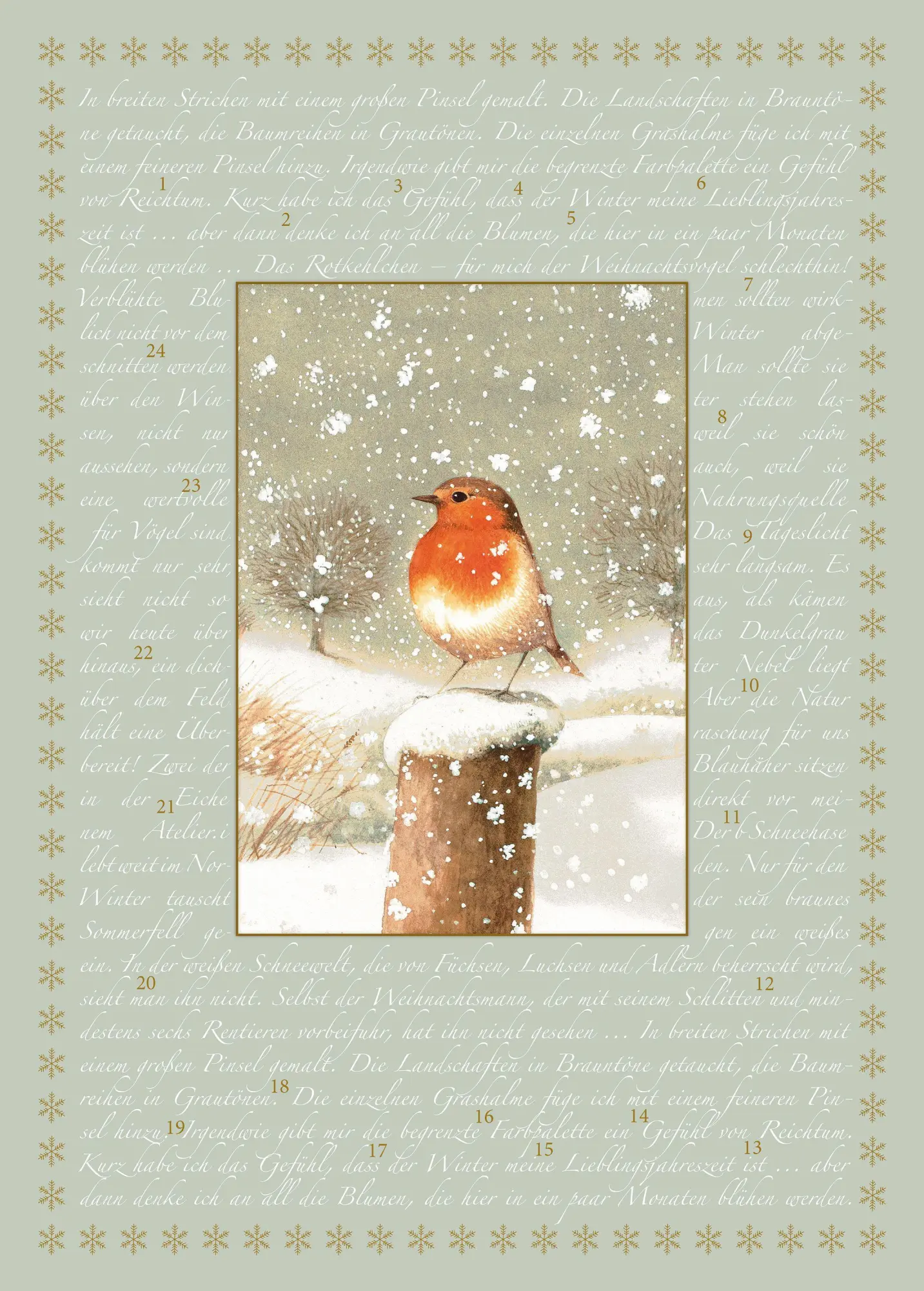 Cover: 4050003956046 | A4-Wand-Adventskalender - Marjoleins Rotkehlchen | Marjolein Bastin
