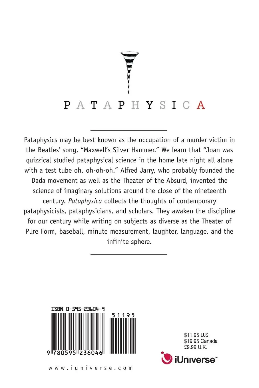 Rückseite: 9780595236046 | Pataphysica | Edited By Cal Clements | Taschenbuch | Englisch | 2002
