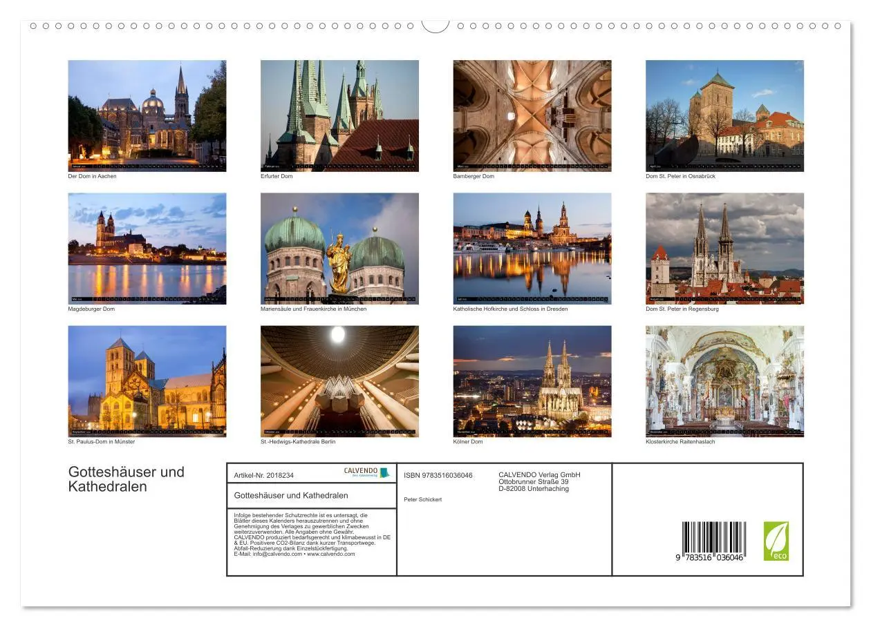 Bild: 9783516036046 | Gotteshäuser und Kathedralen (hochwertiger Premium Wandkalender...