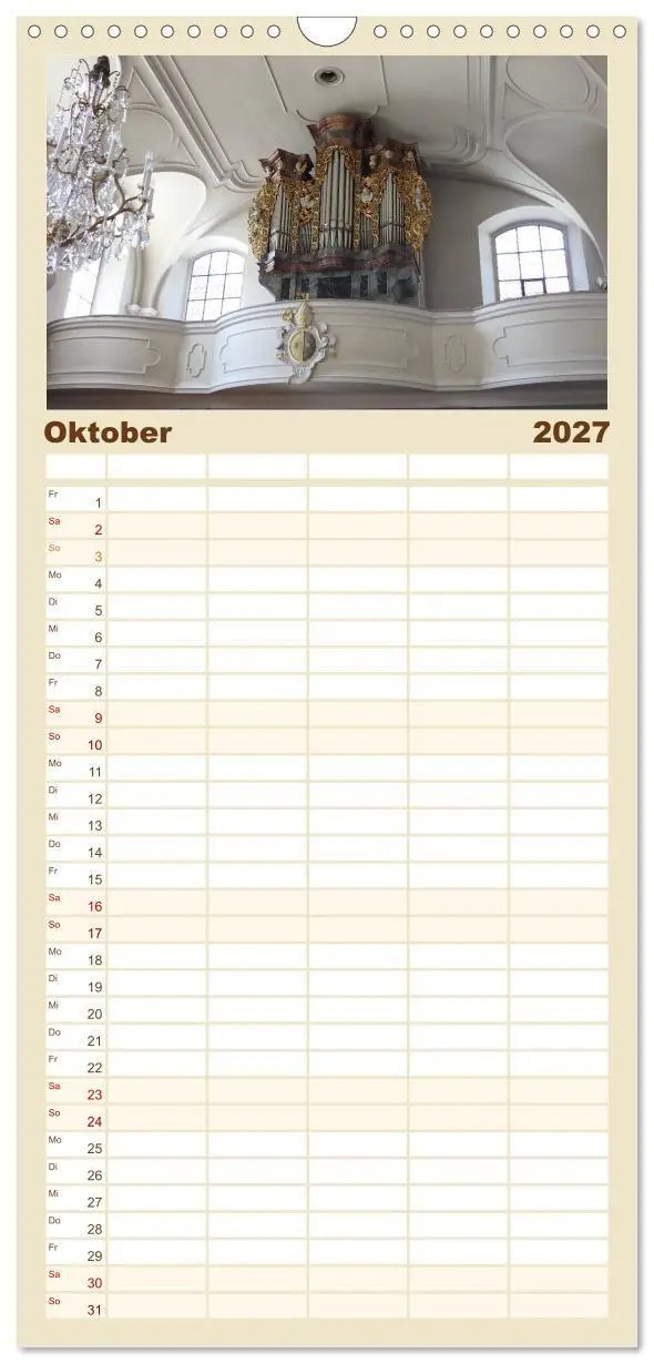 Bild: 9783594326046 | Familienplaner 2027 - Fantastische Welt der Orgeln mit 5 Spalten...