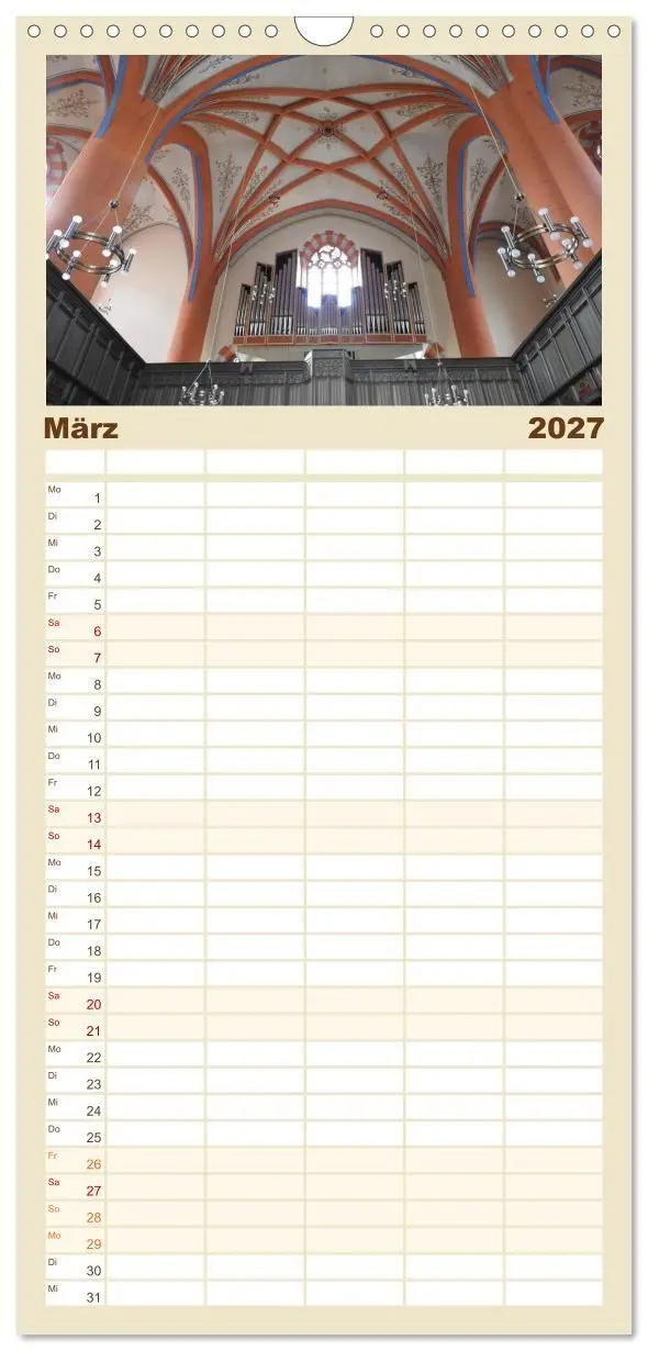 Bild: 9783594326046 | Familienplaner 2027 - Fantastische Welt der Orgeln mit 5 Spalten...