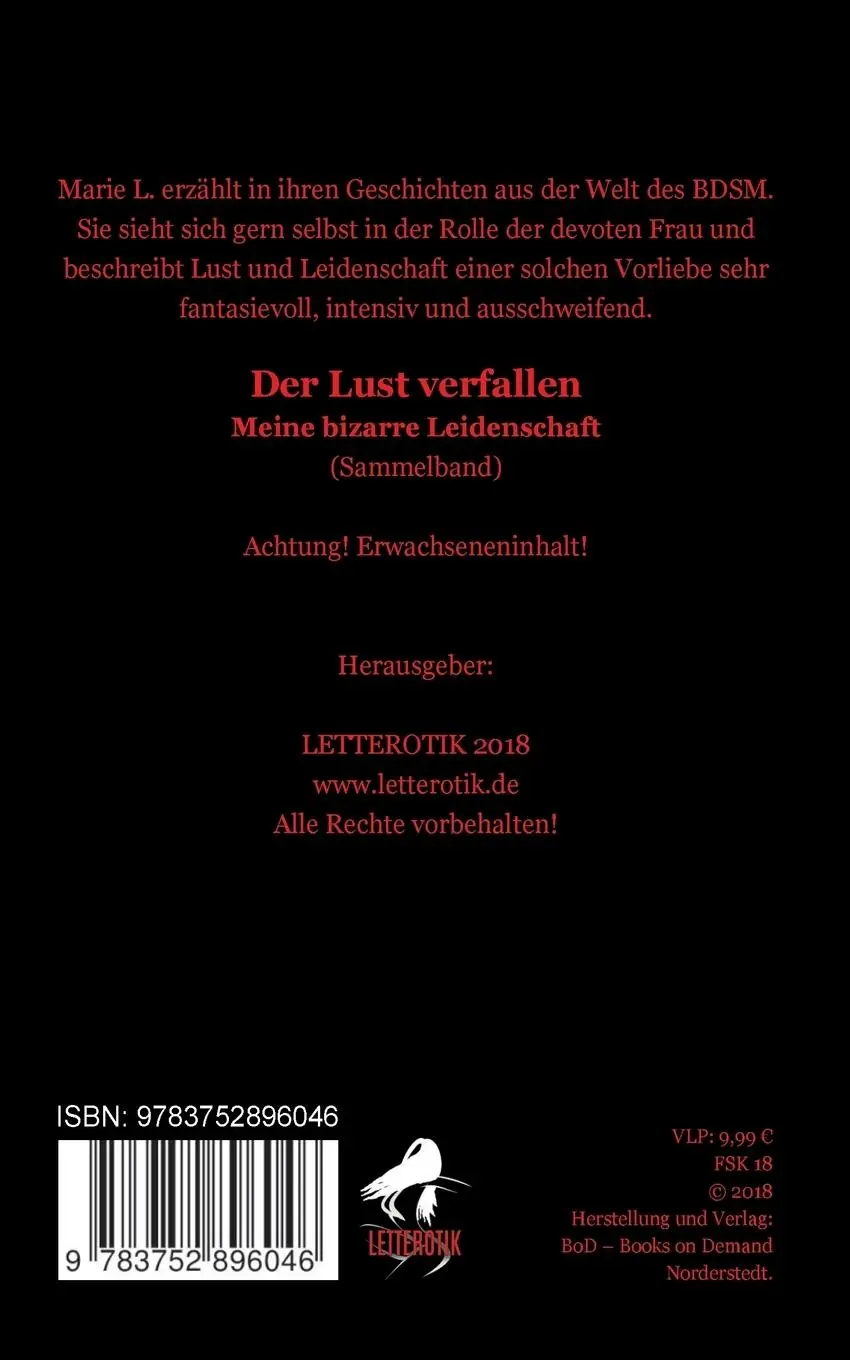 Rückseite: 9783752896046 | Der Lust verfallen | Meine bizarre Leidenschaft | Marie L. | Buch