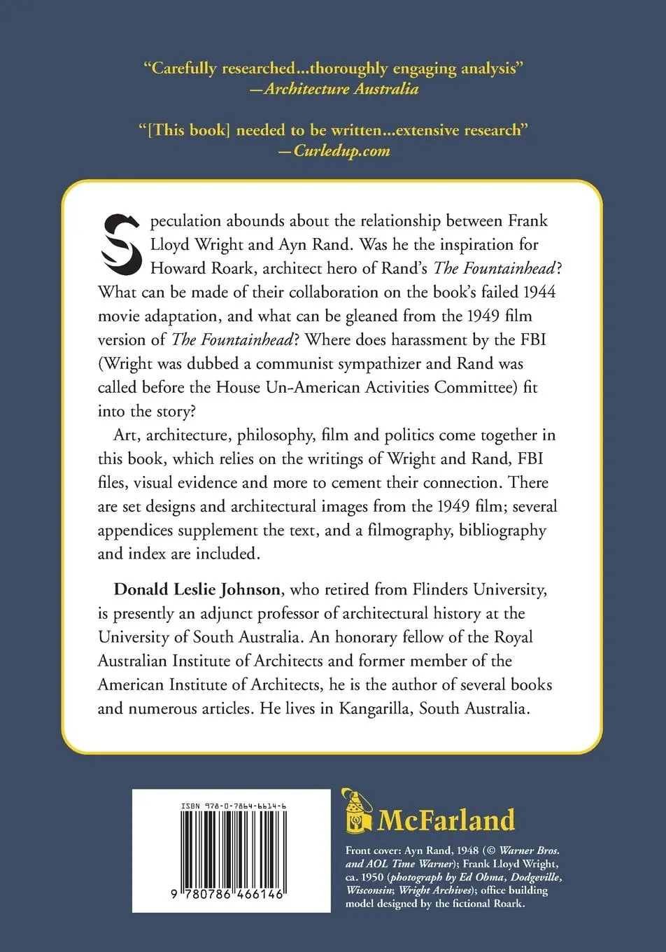 Rückseite: 9780786466146 | The Fountainheads | Wright, Rand, the FBI and Hollywood | Johnson