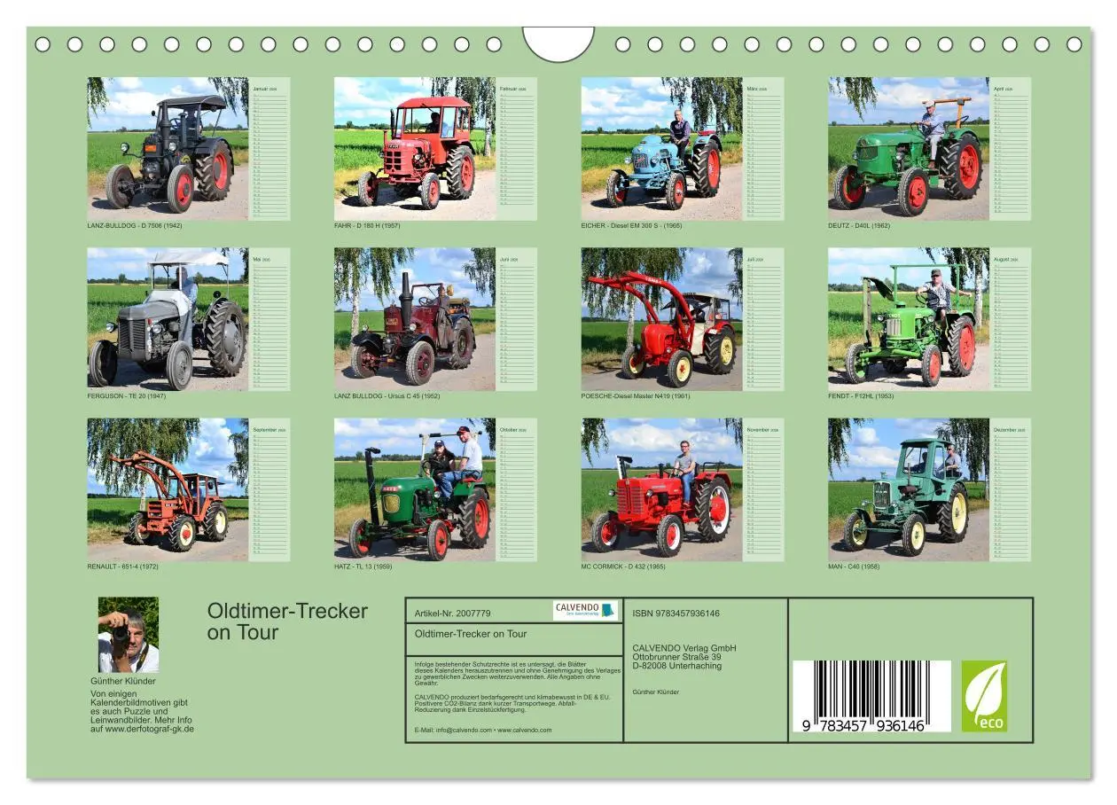 Bild: 9783457936146 | Oldtimer-Trecker on Tour (Wandkalender 2026 DIN A4 quer), CALVENDO...