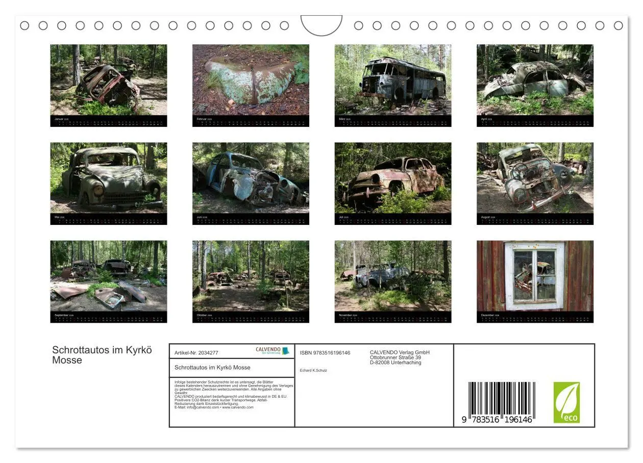 Bild: 9783516196146 | Schrottautos im Kyrkö Mosse (Wandkalender 2026 DIN A4 quer),...