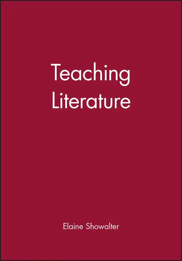 Cover: 9780631226246 | Teaching Literature | Elaine Showalter | Taschenbuch | Englisch | 2002
