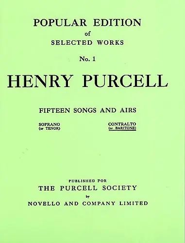 Cover: 9780853606246 | 15 Songs And Airs Set 1 | Henry Purcell | Buch | Novello and Co