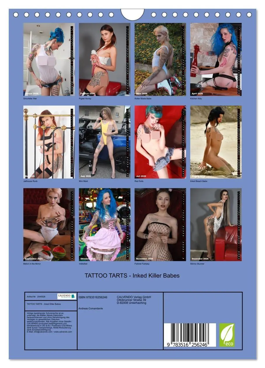 Bild: 9783516256246 | TATTOO TARTS - Inked Killer Babes (Wandkalender 2026 DIN A4 hoch),...