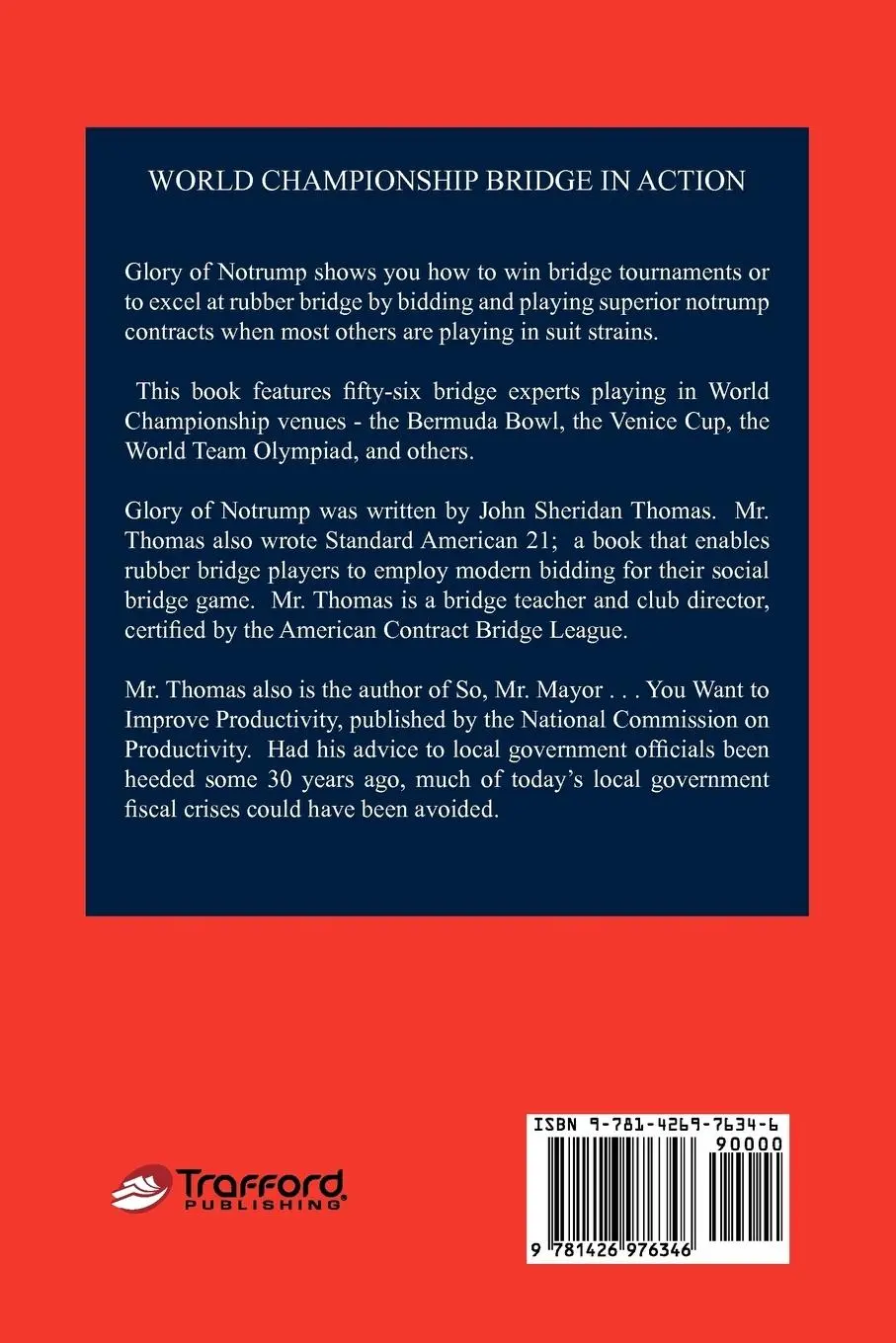 Rückseite: 9781426976346 | Glory of Notrump | World-Class Bridge in Action | John Sheridan Thomas