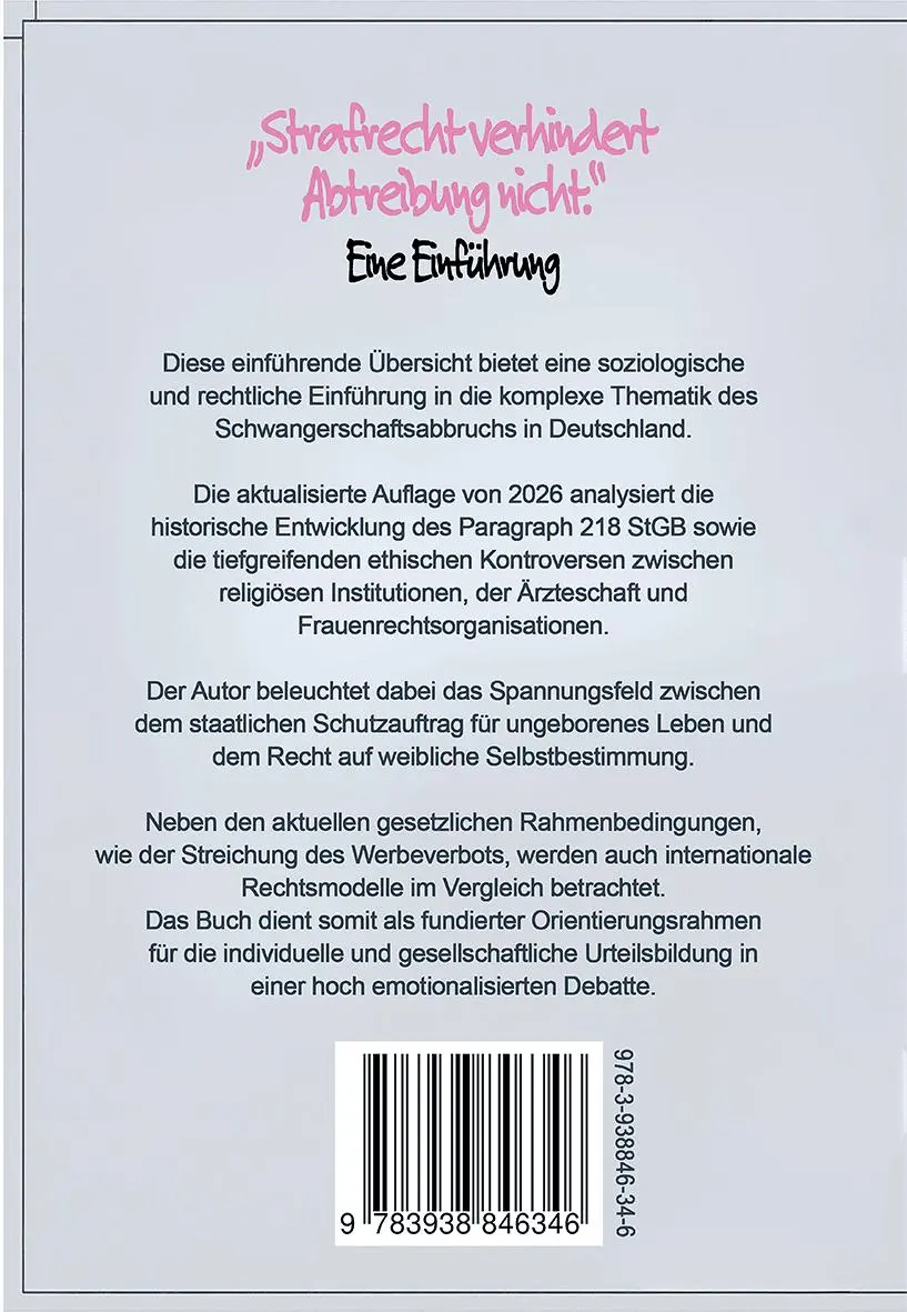 Rückseite: 9783938846346 | Abtreibungsproblematik 2026. | Richard Hörner | Taschenbuch | Deutsch