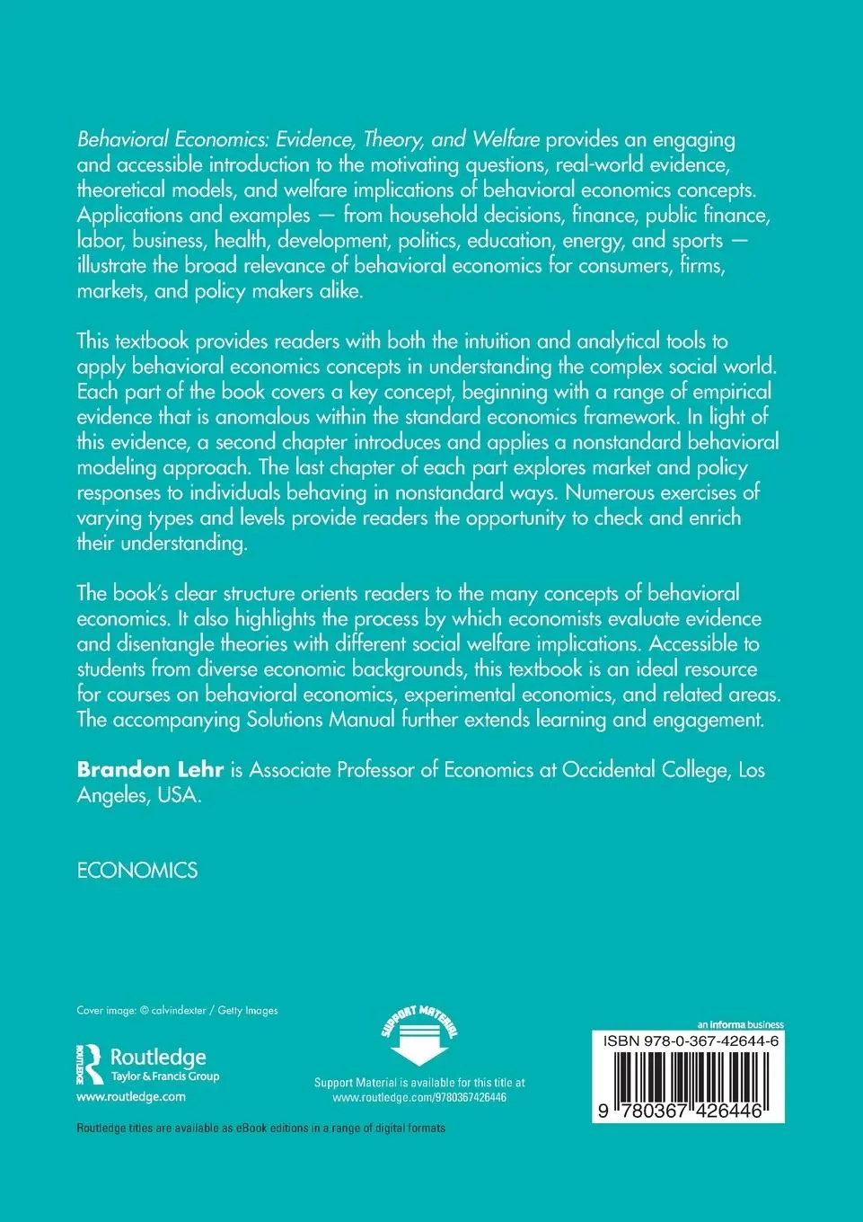 Rückseite: 9780367426446 | Behavioral Economics | Evidence, Theory, and Welfare | Brandon Lehr