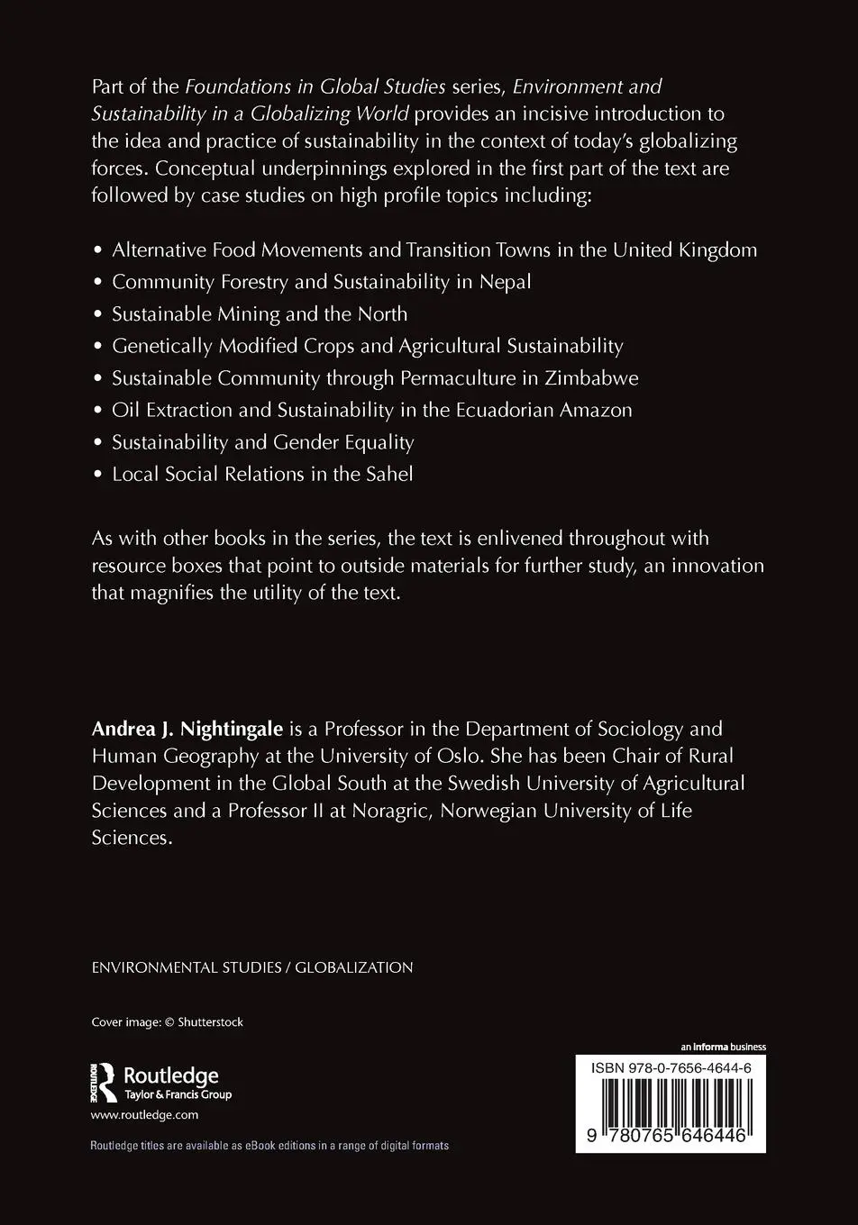 Rückseite: 9780765646446 | Environment and Sustainability in a Globalizing World | Nightingale