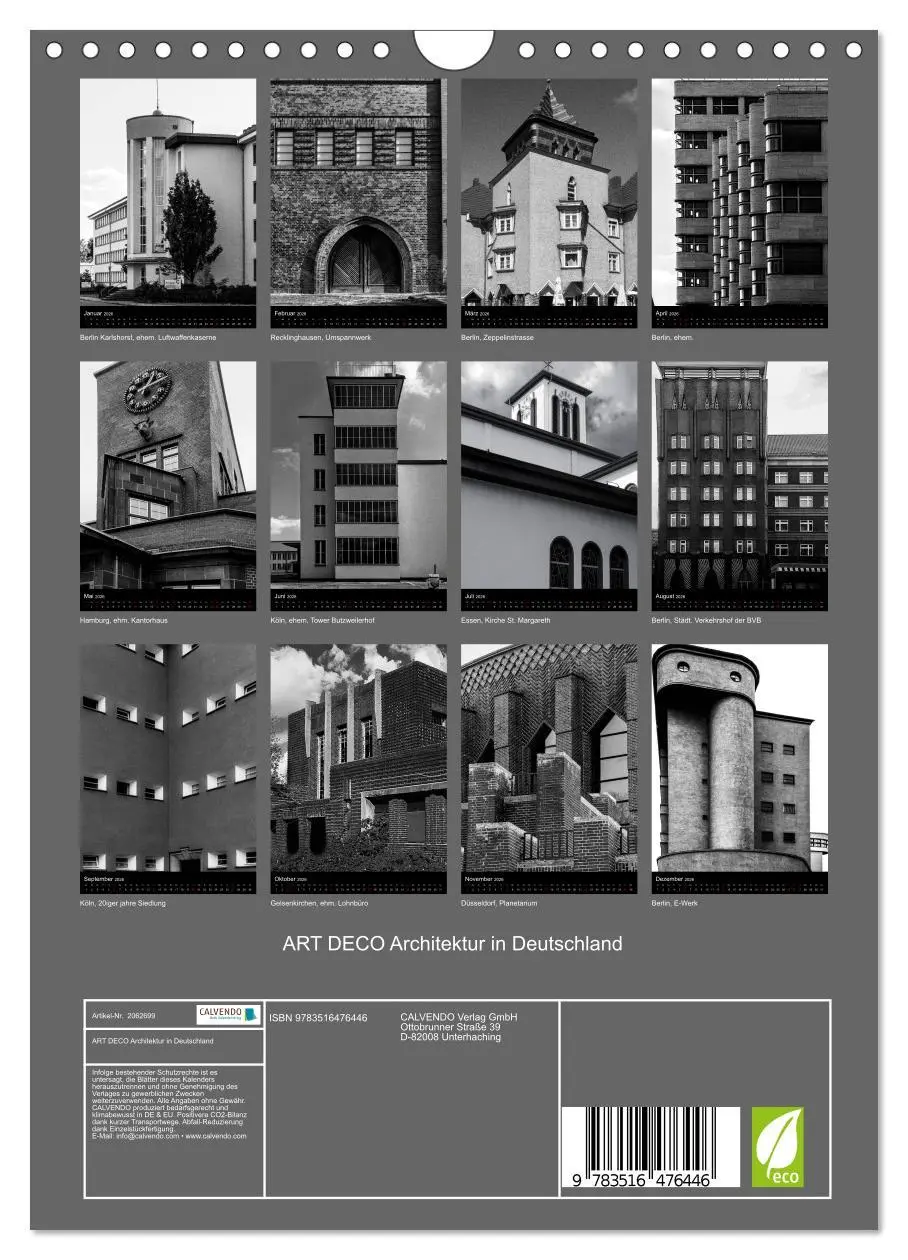 Bild: 9783516476446 | ART DECO Architektur in Deutschland (Wandkalender 2026 DIN A4...