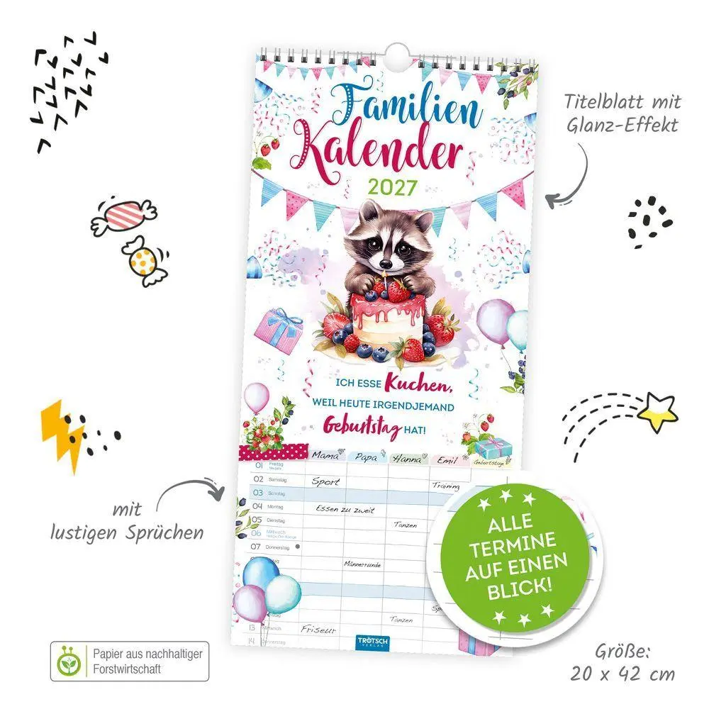 Bild: 9783988026446 | TRÖTSCH - Familienkalender Spruchreif 2027 | Wandkalender | KG | 24 S.