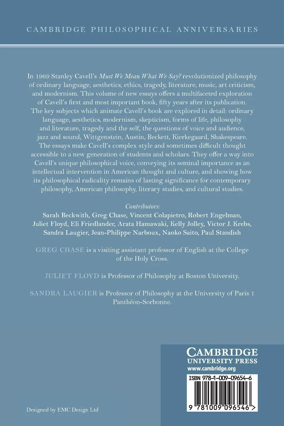 Rückseite: 9781009096546 | Cavell's Must We Mean What We Say? at 50 | Greg Chase (u. a.) | Buch