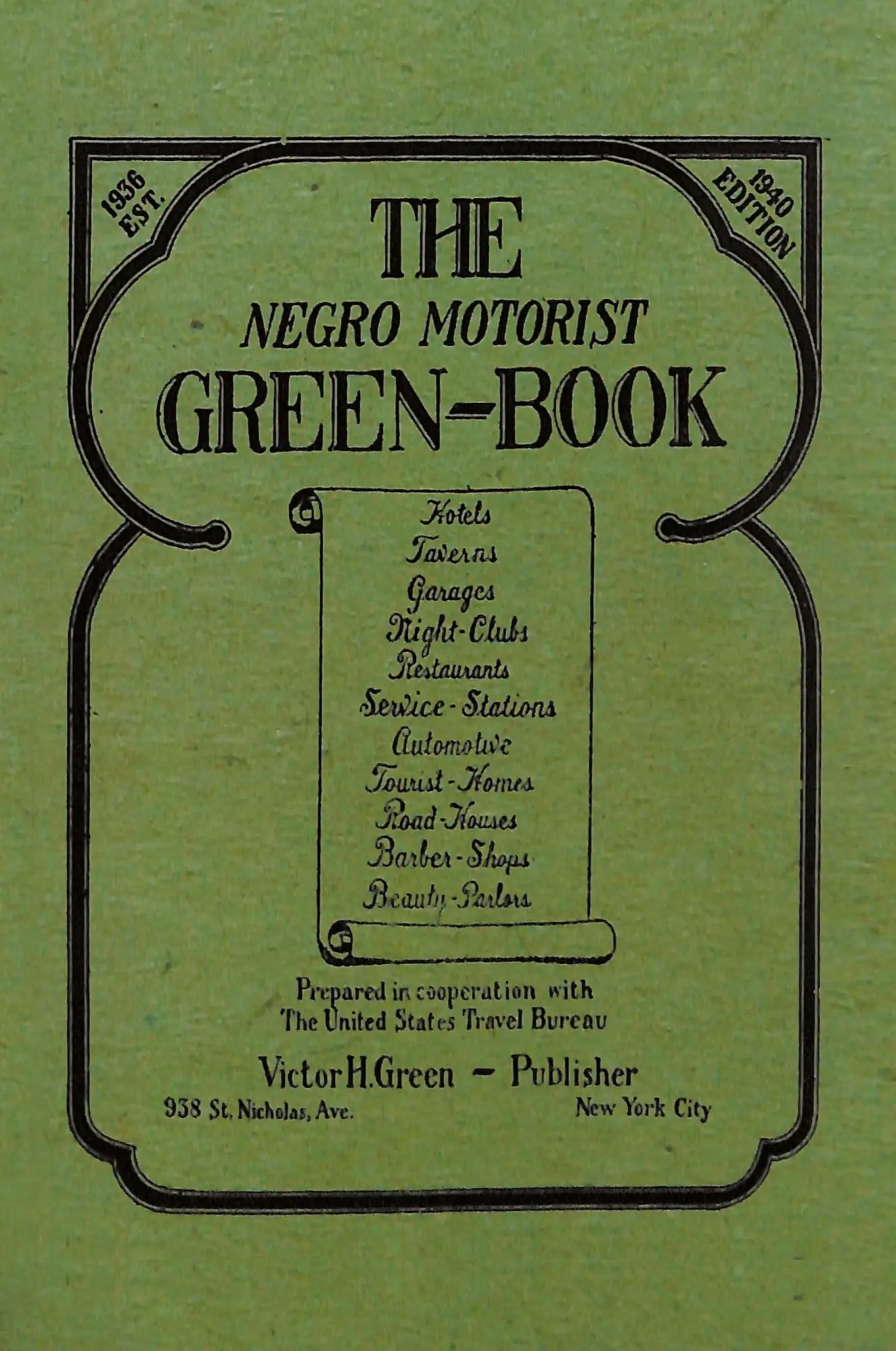Cover: 9781684116546 | The Negro Motorist Green-Book | 1940 Facsimile Edition | Green | Buch