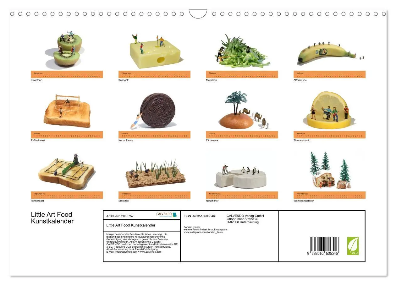 Bild: 9783516606546 | Little Art Food Kunstkalender (Wandkalender 2026 DIN A3 quer),...