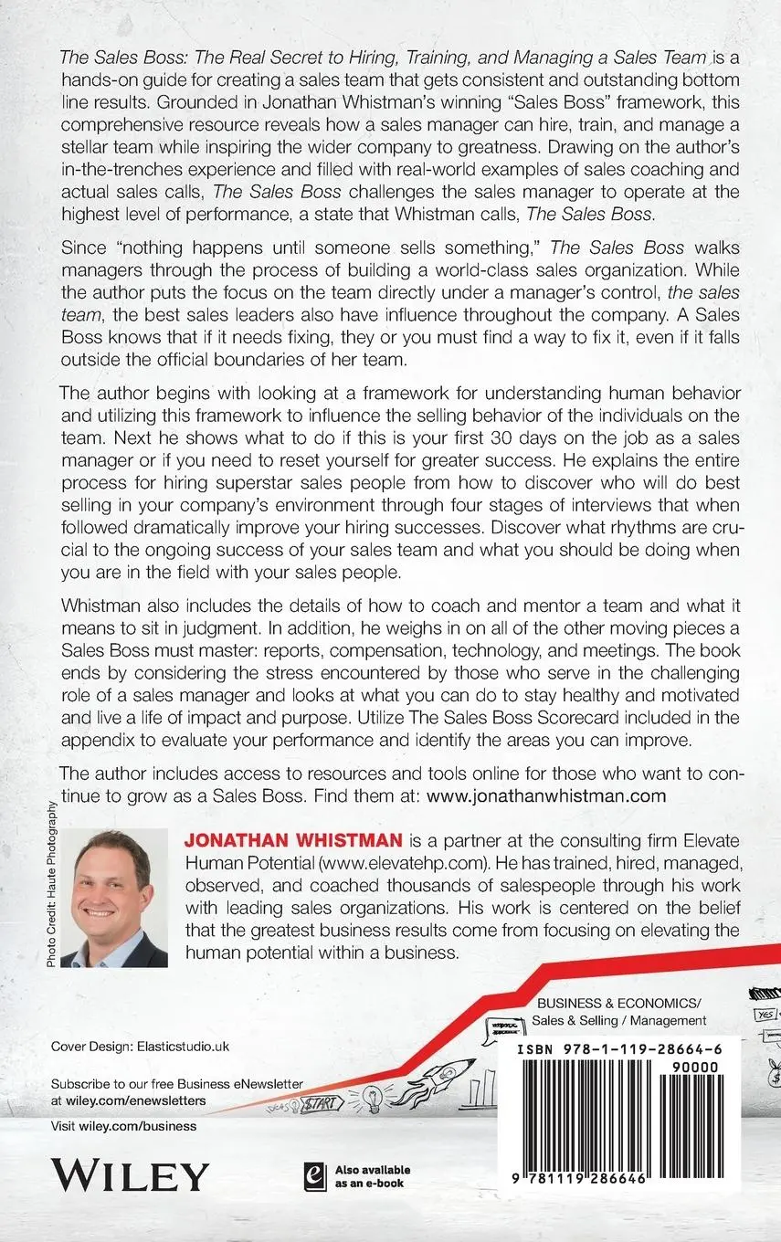 Rückseite: 9781119286646 | The Sales Boss | Jonathan Whistman | Buch | 272 S. | Englisch | 2016