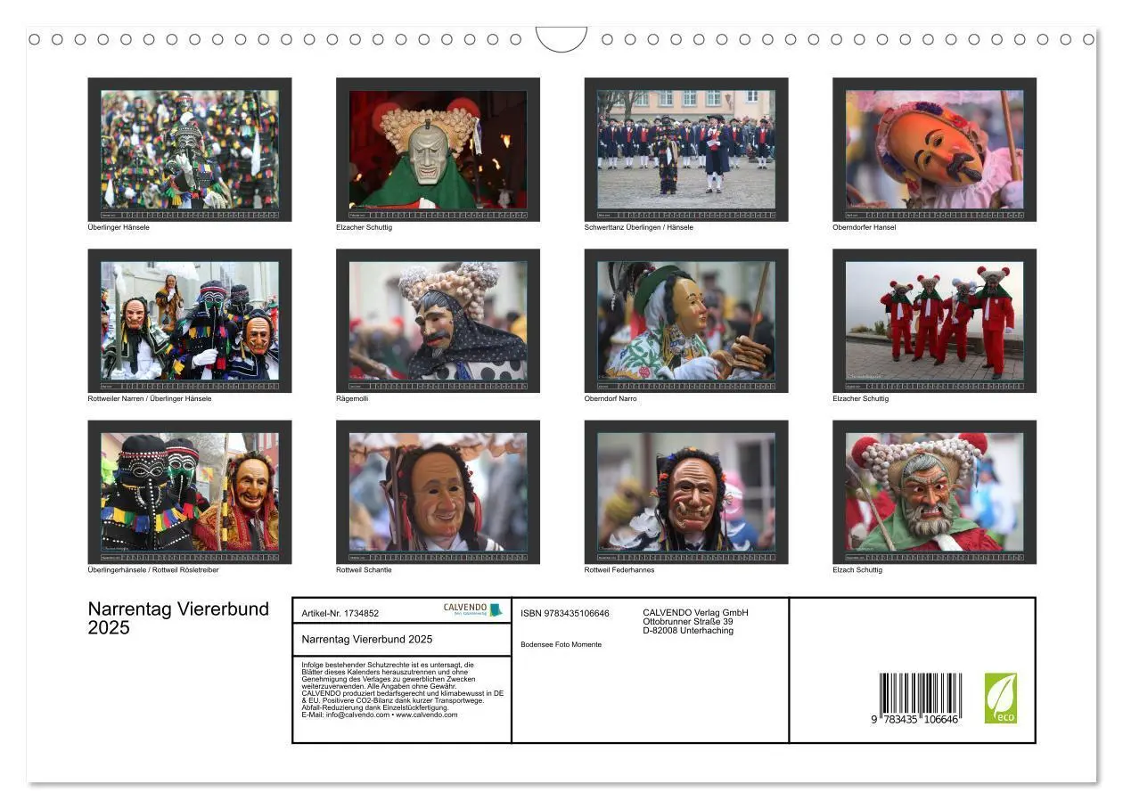 Bild: 9783435106646 | Narrentag Viererbund 2025 (Wandkalender 2025 DIN A3 quer), CALVENDO...