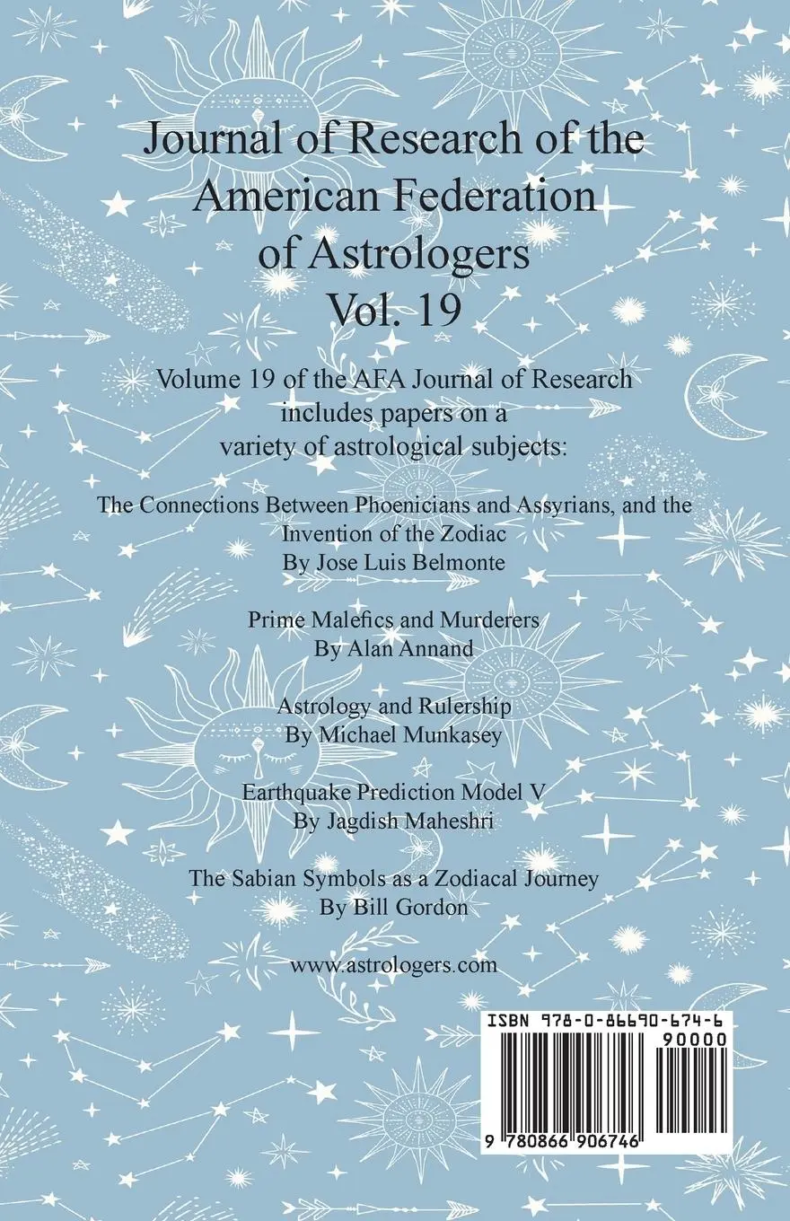 Rückseite: 9780866906746 | Journal of Research of the American Federation of Astrologers Vol. 19
