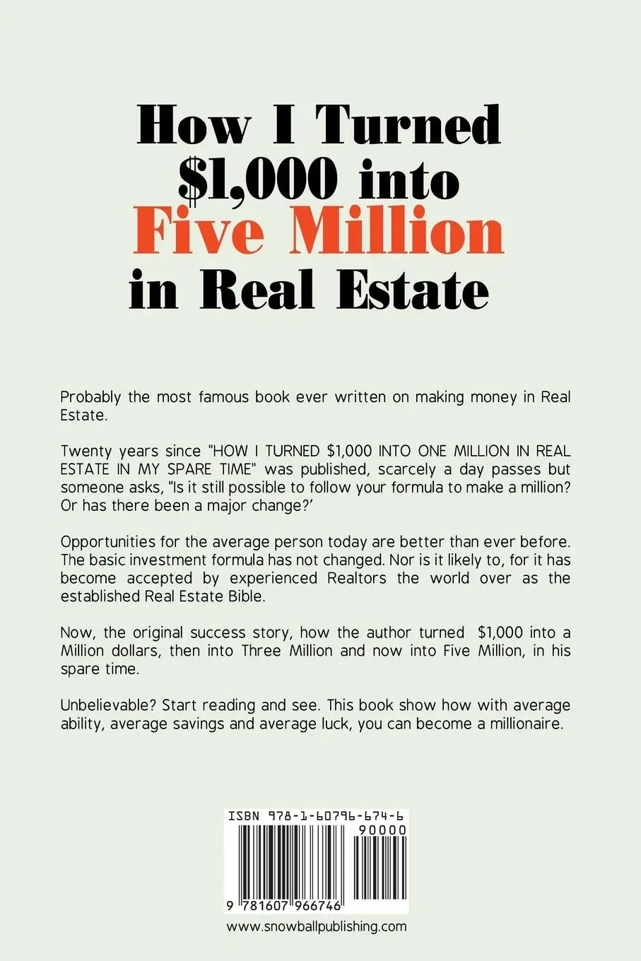 Rückseite: 9781607966746 | How I Turned $1,000 Into Five Million in Real Estate in My Spare Time