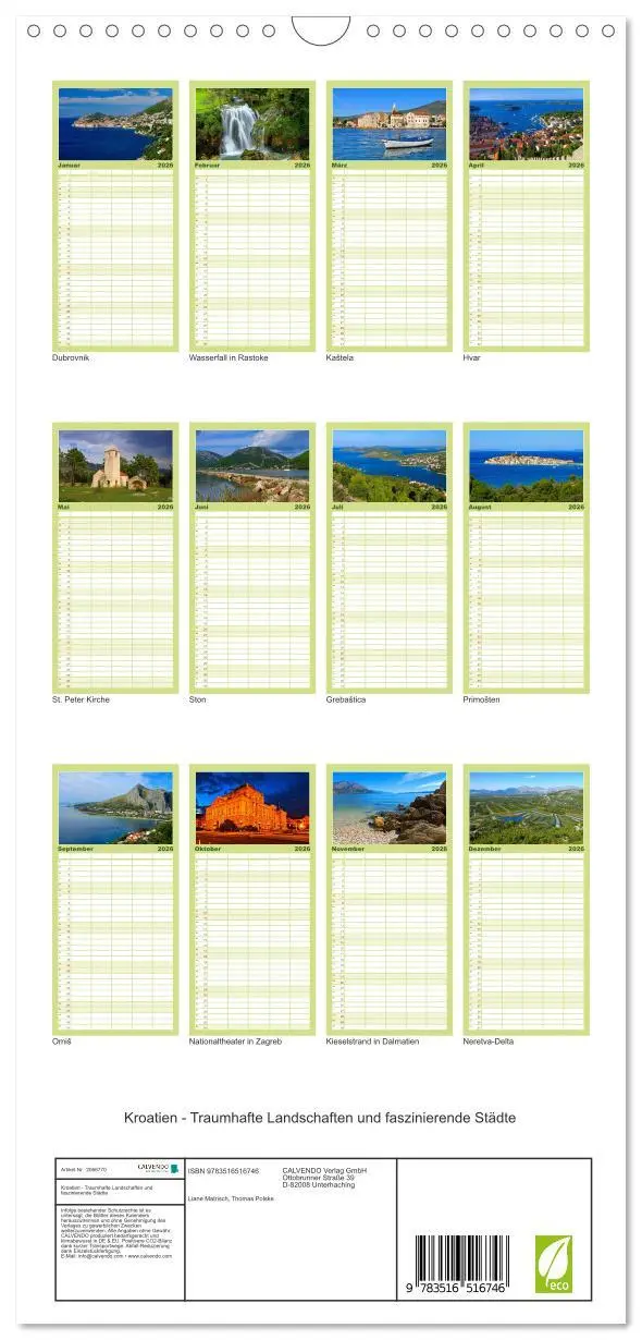 Bild: 9783516516746 | Familienplaner 2026 - Kroatien - Traumhafte Landschaften und...